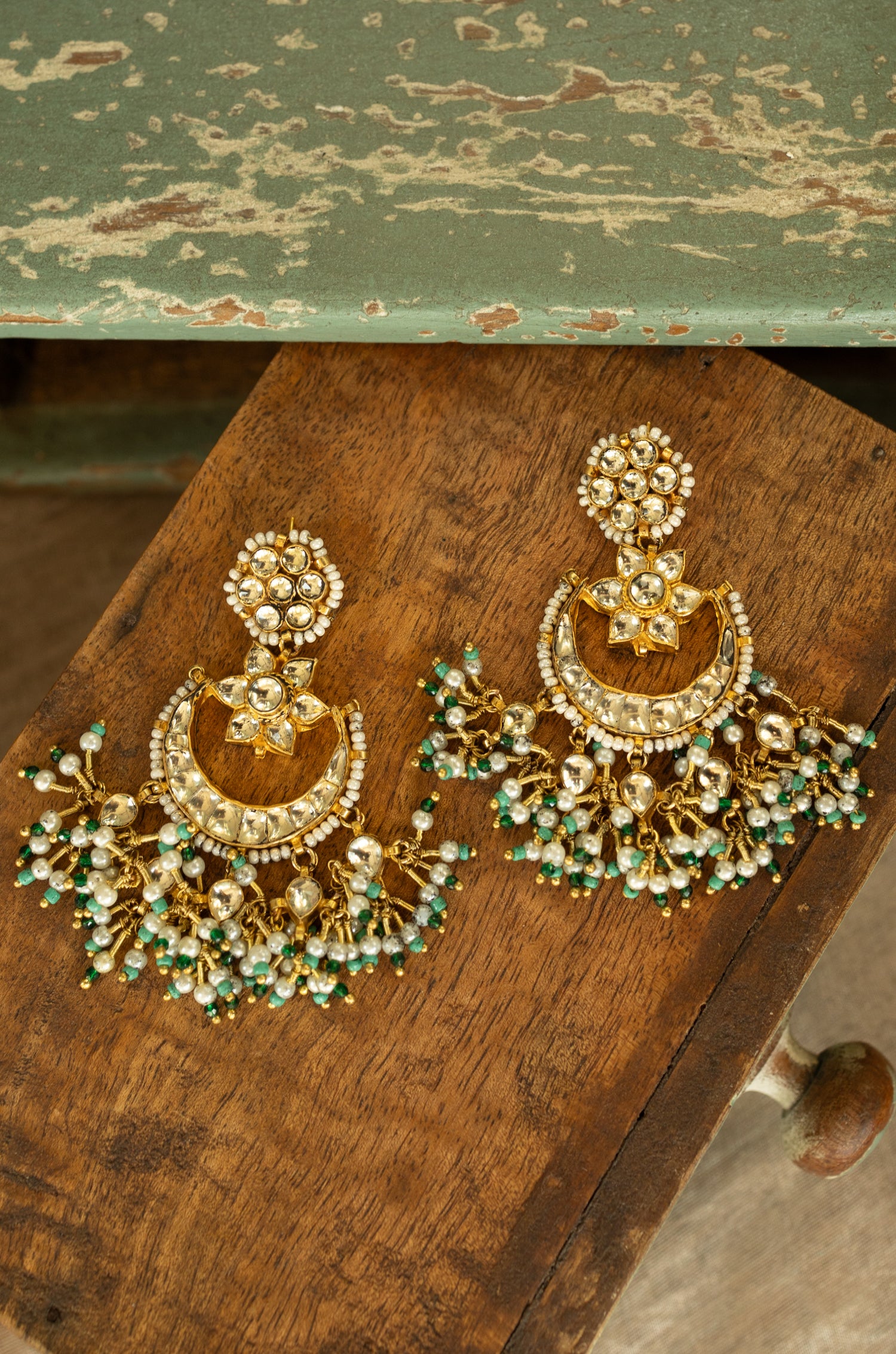 Hansika Kundan Chandbali Earrings