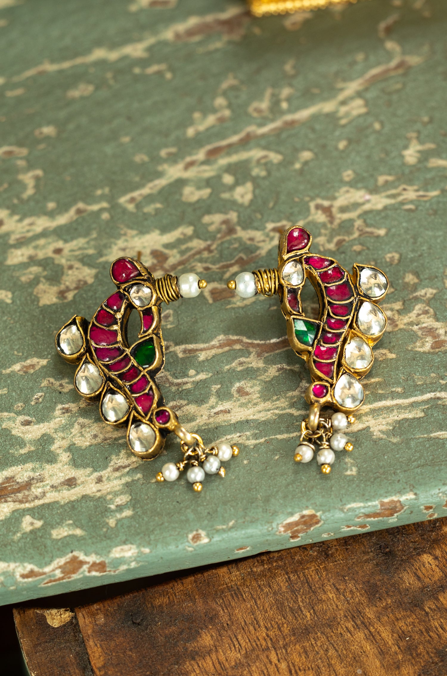 Gehna Red Bird Earrings