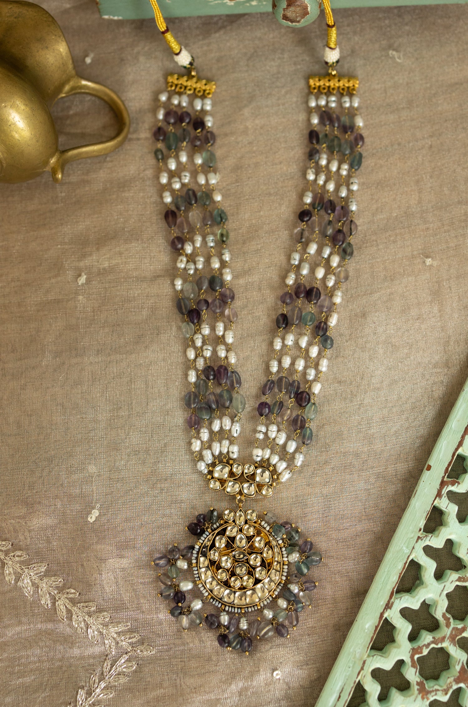 Sukhan Kundan Purple Necklace