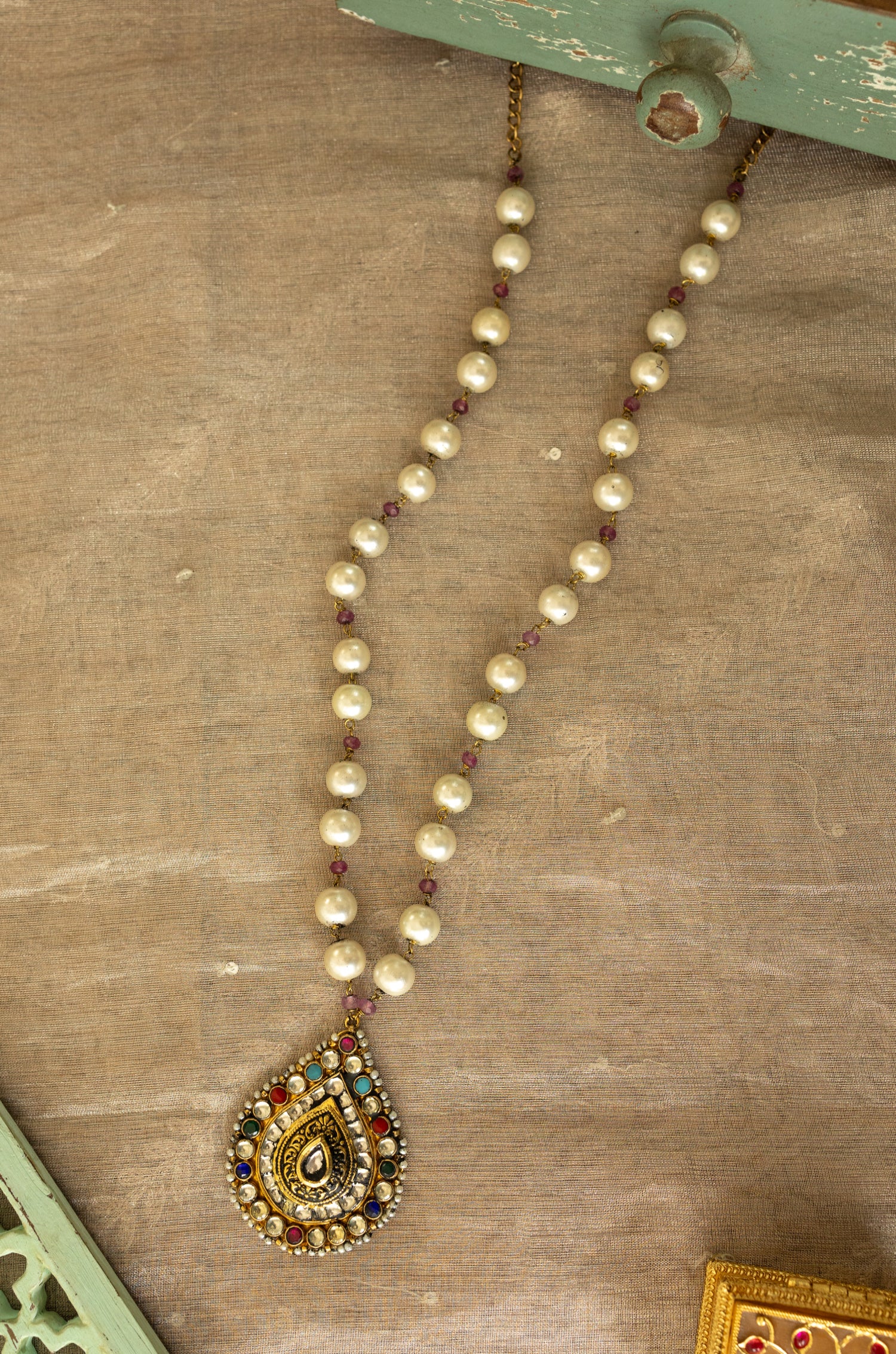 Ramayana Multicolored Kundan Necklace