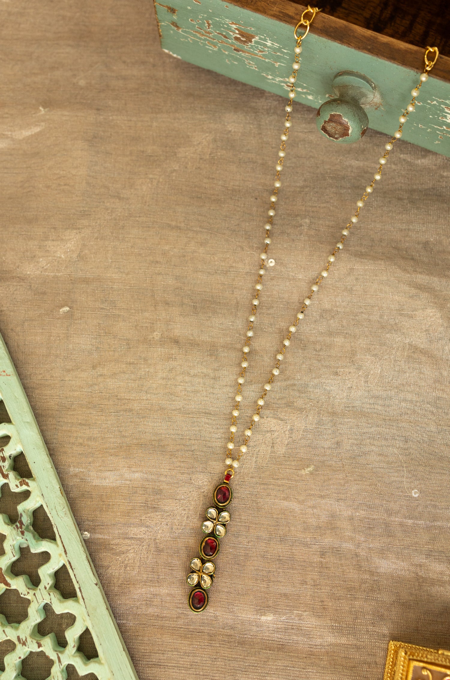 Sumita Red Kundan Necklace