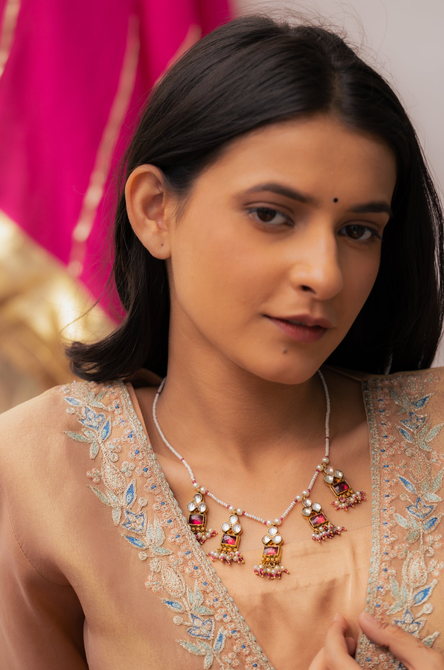 Siya Red Kundan Necklace