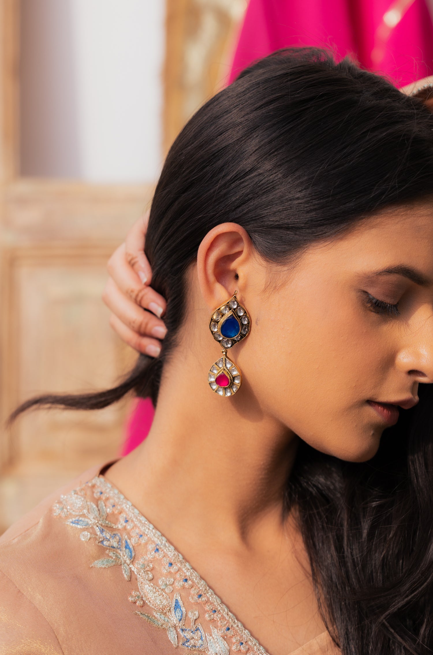 Peony Kundan Earrings