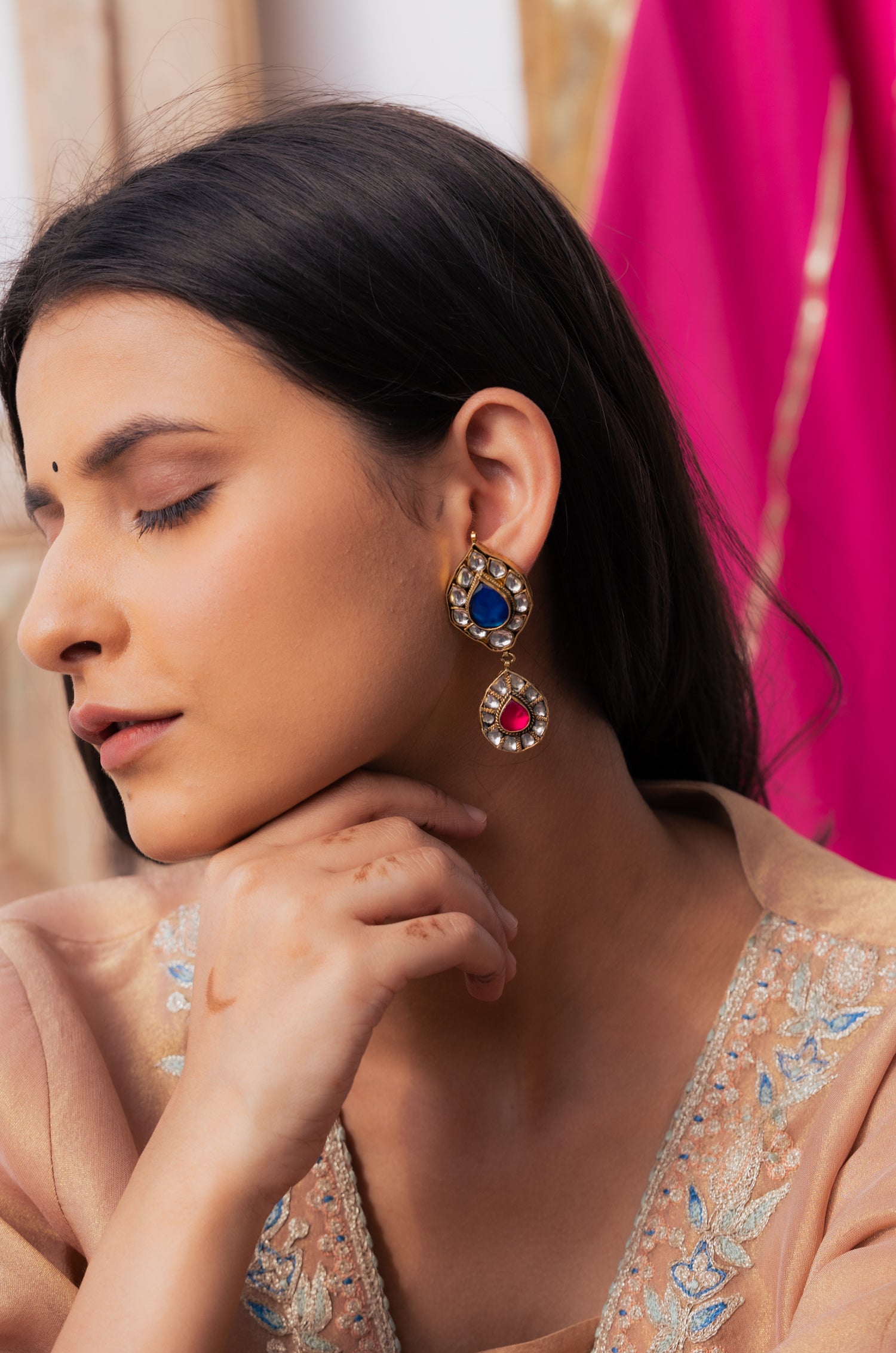 Peony Kundan Earrings