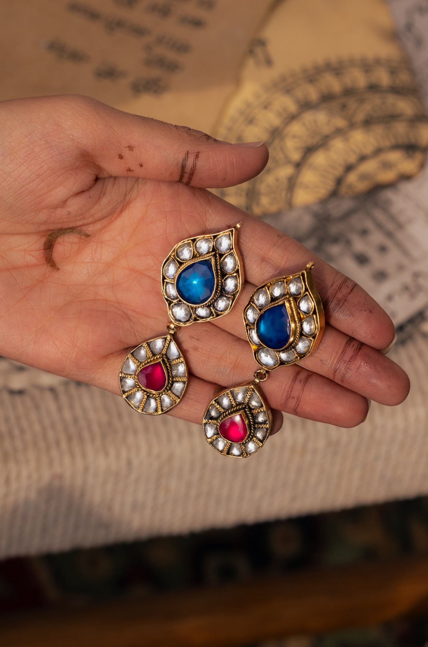 Peony Kundan Earrings