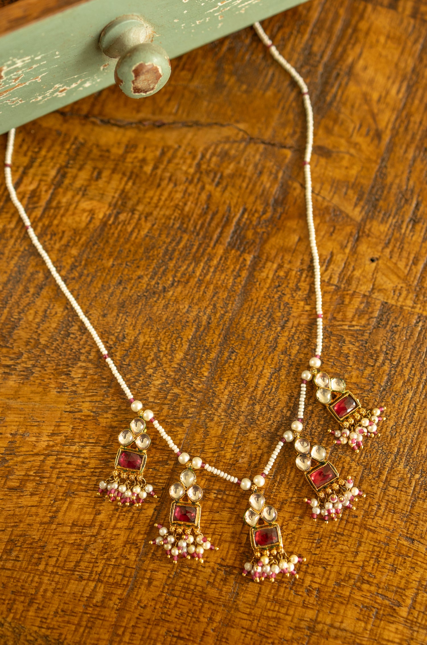 Siya Red Kundan Necklace