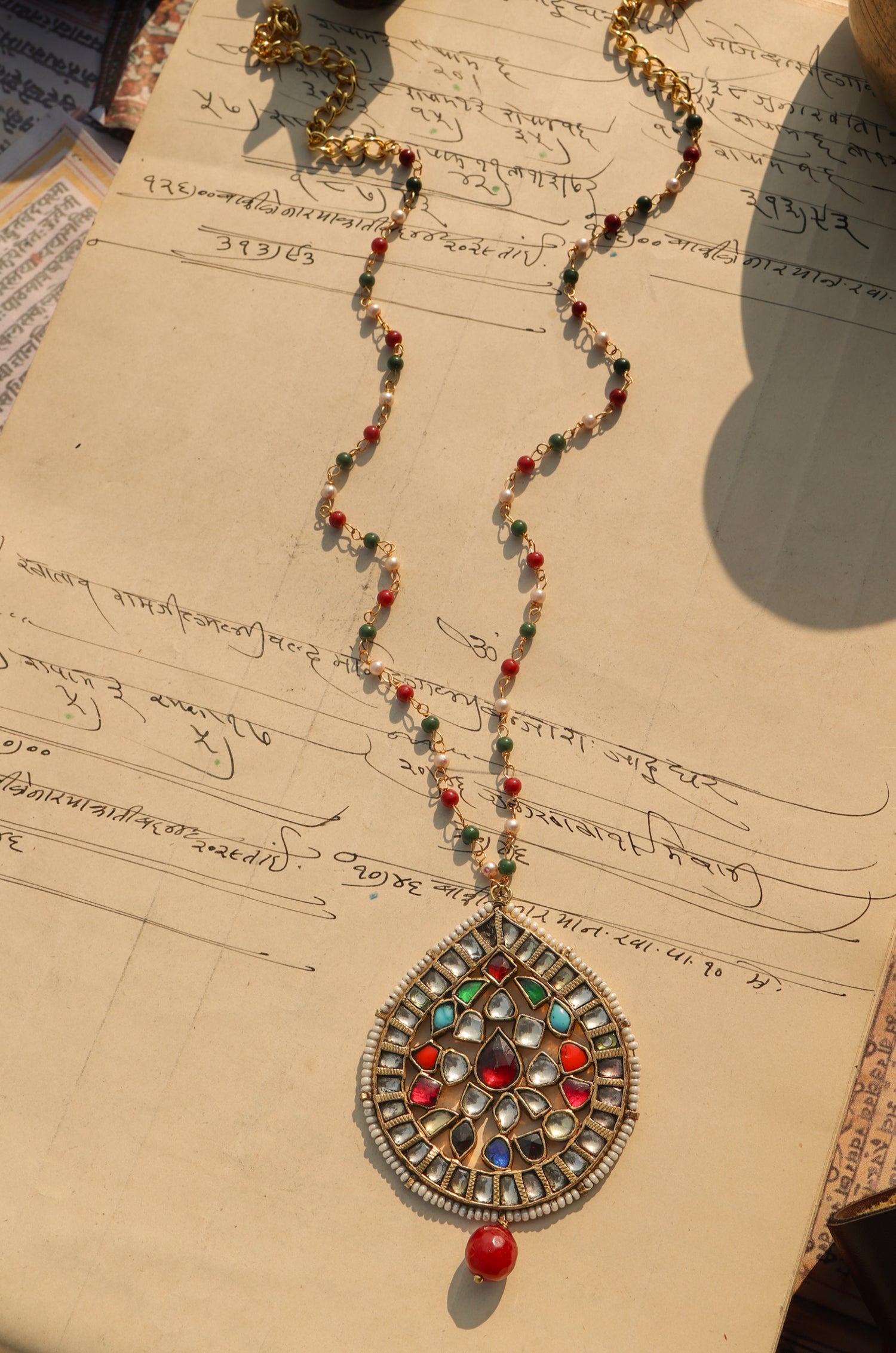Tarini Multicolored Kundan Pendant