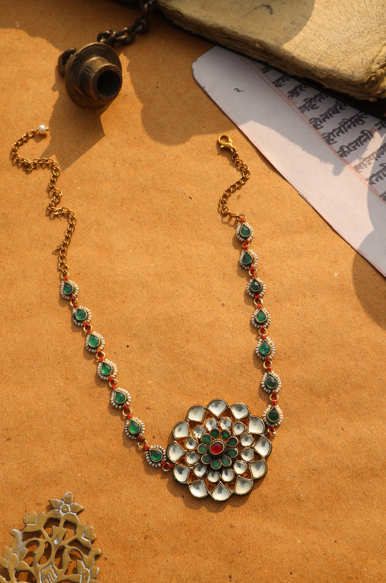 Vasika Green Kundan Choker