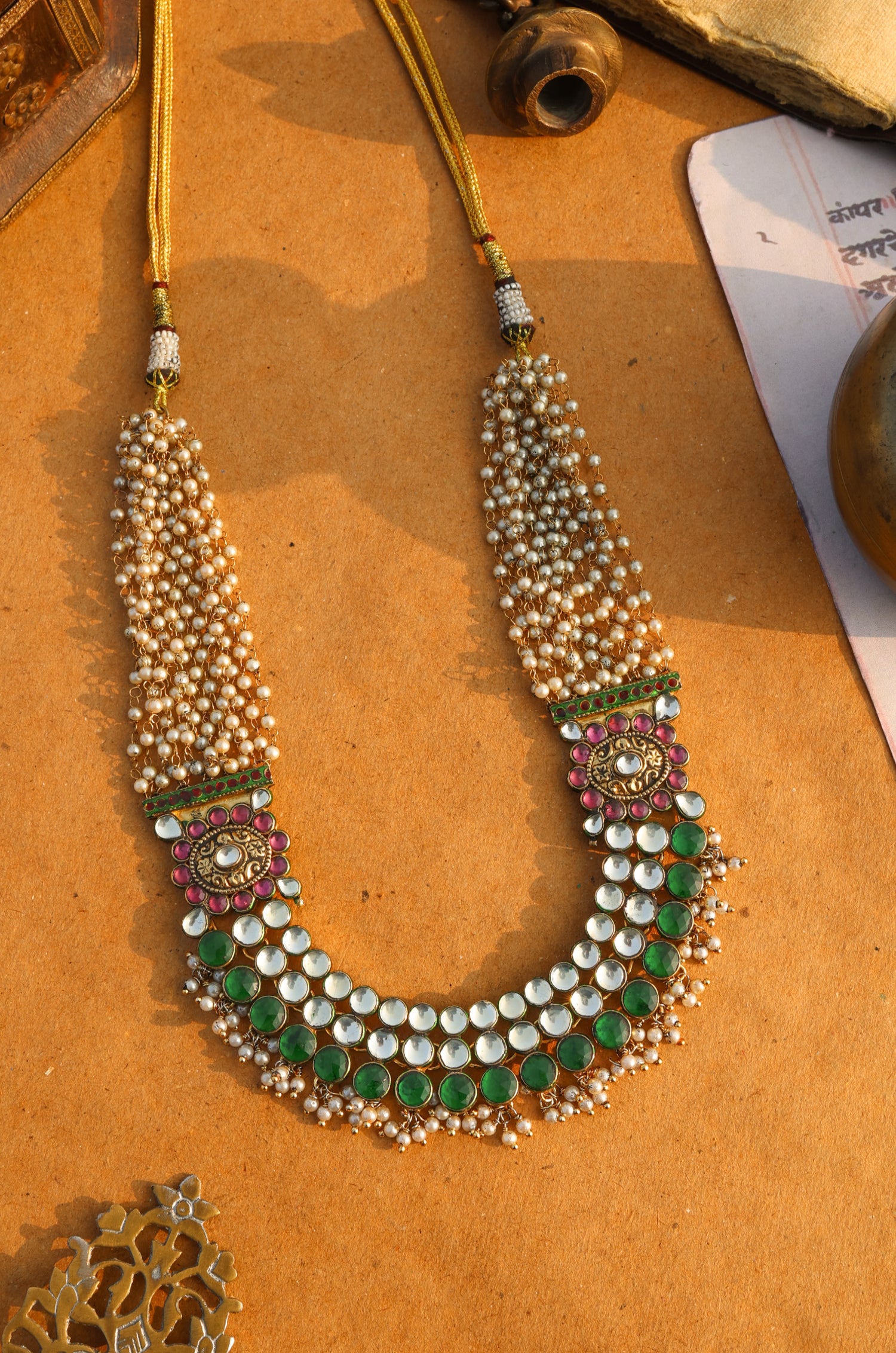 Janaki Green Kundan Necklace