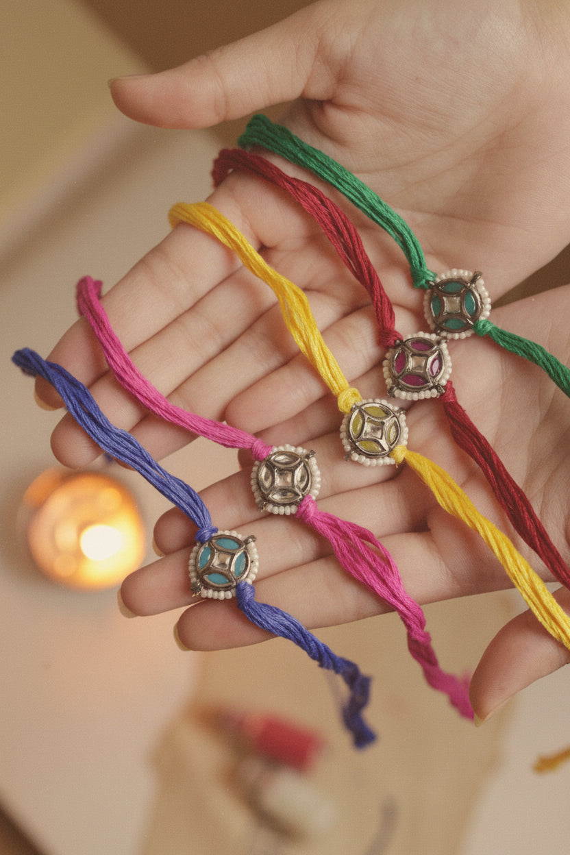 Bhavin Kundan Rakhi - Set of 5