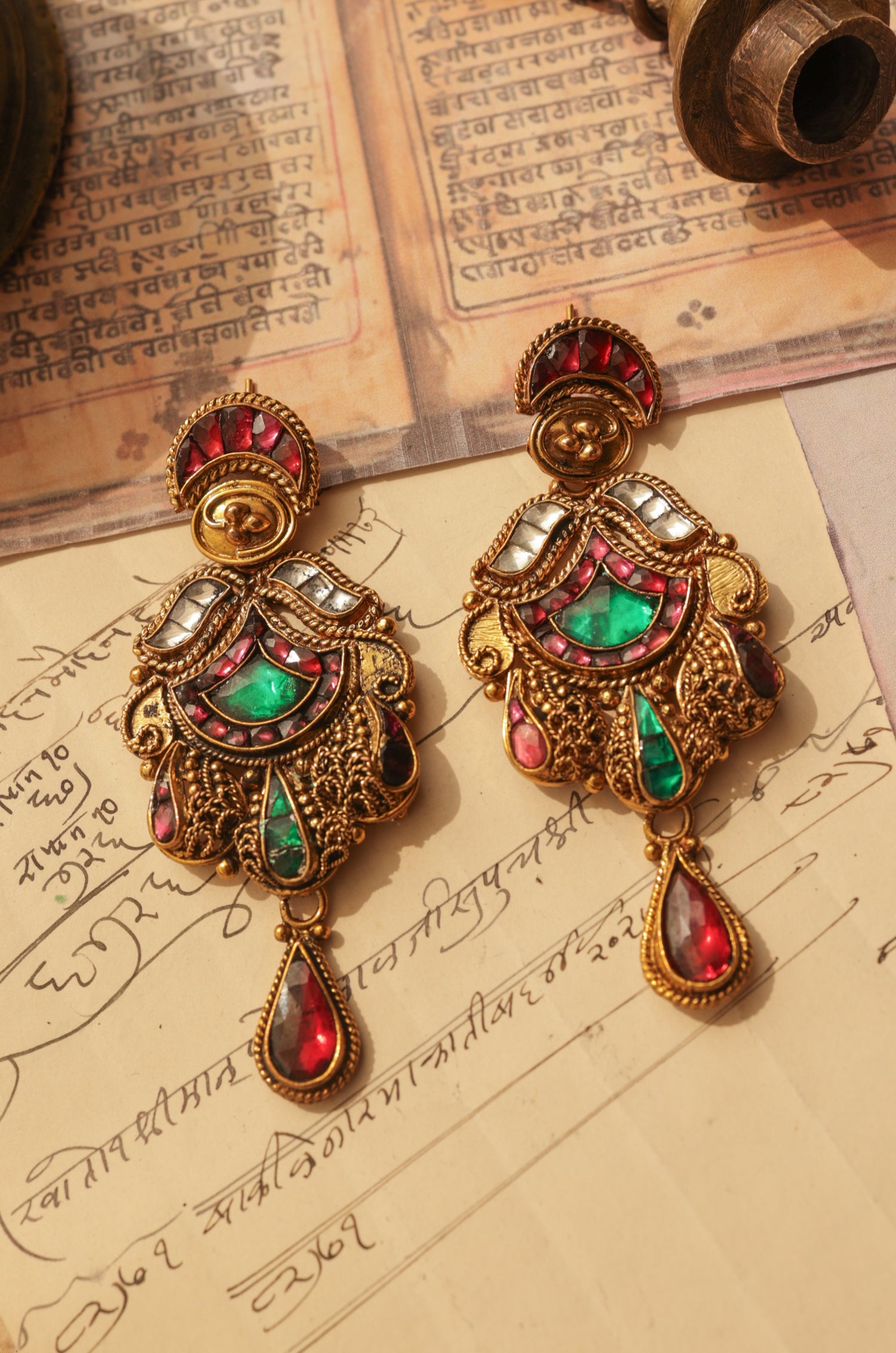 Lavanya Temple Work Earrings