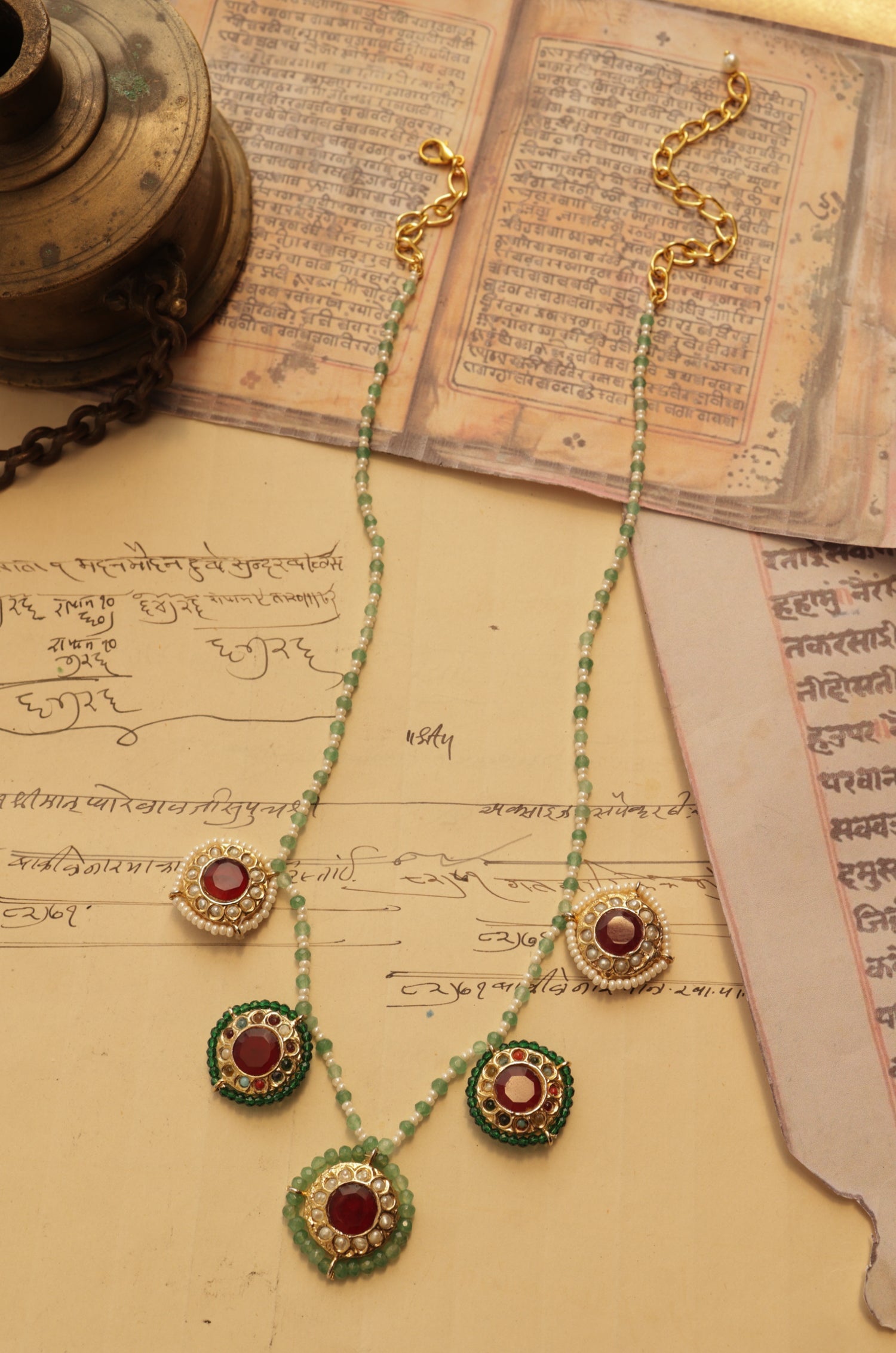 Jhanvi Red Kundan Necklace