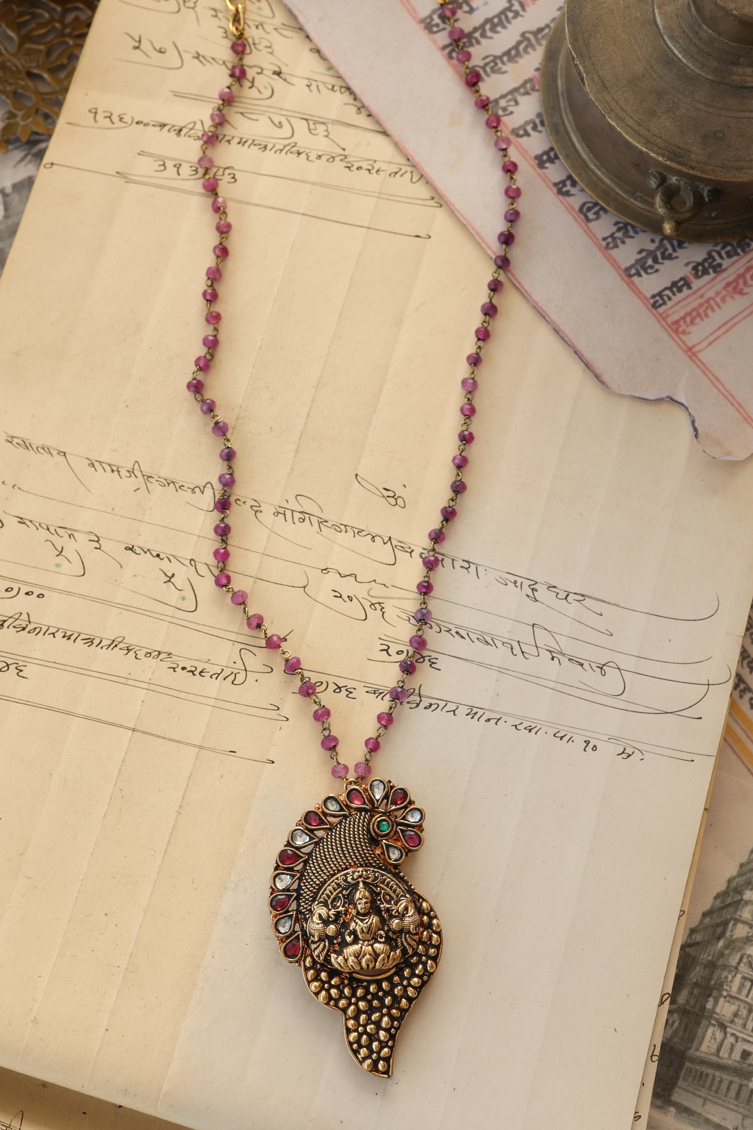 Sanam Pink Kundan Pendant