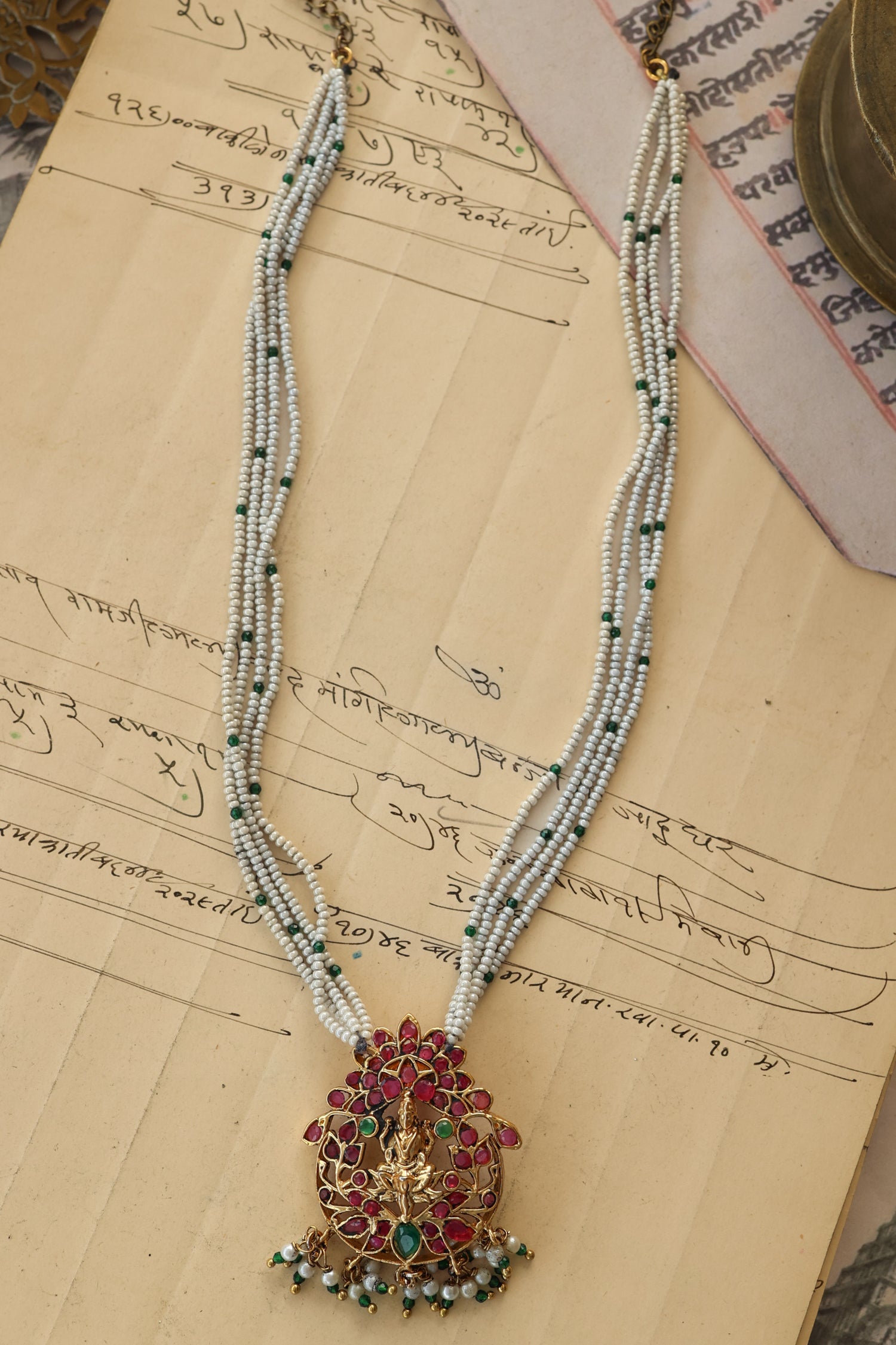 Dhvani Red Pearl Necklace